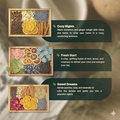 Simmer Pot Gift Set with Dried Herbs & Spices for Home Fragrance, Holiday Decor