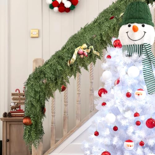 12FT Thick Christmas Cedar Garland with 300 Branches and Real Touch Layers - Extra Full, Green
