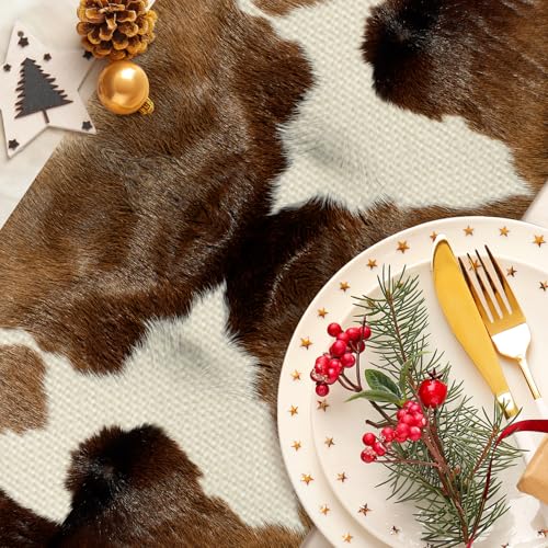 Cow Print Table Runner Seasonal Spring Fall Kitchen Dining Linen 13x72 Inch - Variation of THIS listing