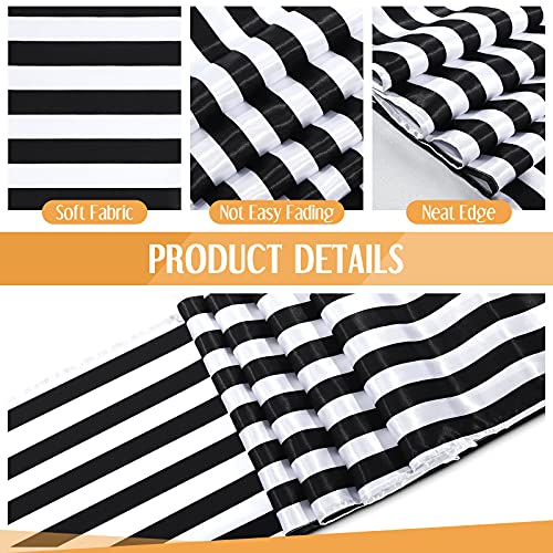 Breling 6 Pack Black and White Striped Table Runner - 12 x 108 Inches, Indoor & Outdoor Decor