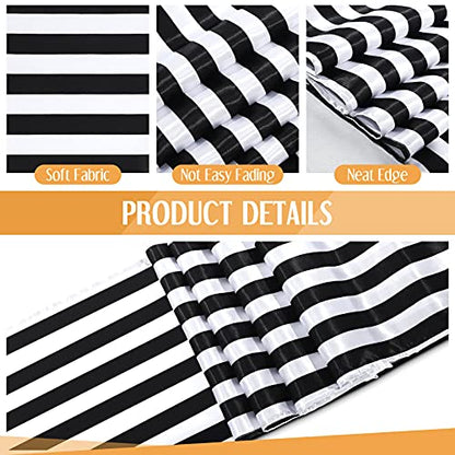 Breling 6 Pack Black and White Striped Table Runner - 12 x 108 Inches, Indoor & Outdoor Decor