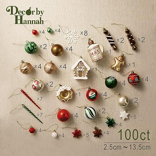 Gingerbread Christmas Ornaments Set 100 Pieces Tree Decorations Holiday Decor