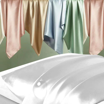 Mulberry Silk Pillowcase Set by Skiennix - Anti-Acne & Hair Care | King Size, White, 2-Pack