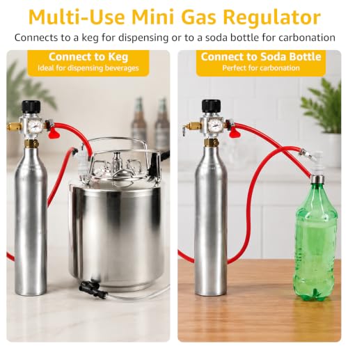 Mini CO2 Regulator 90 PSI for Soda Canister - Compatible with TR21-4