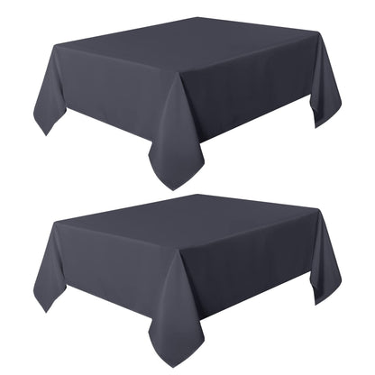 sancua 2 Pack Dark Grey Tablecloth 54 x 54 Inch, Stain and Wrinkle Resistant Square Table Cloth - Washable Polyester Table Cover for Dining Table, Buffet Parties and Camping