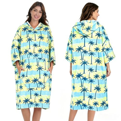 Hooded Beach Towel Poncho for Adults - Quick Dry, Oversized with Pocket