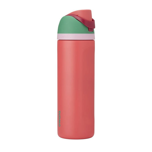 Owala FreeSip Insulated Stainless Steel Water Bottle with Straw for Sports, Travel, and School BPA-Free Sports Water Bottle, 24 oz, Strawberry Fields