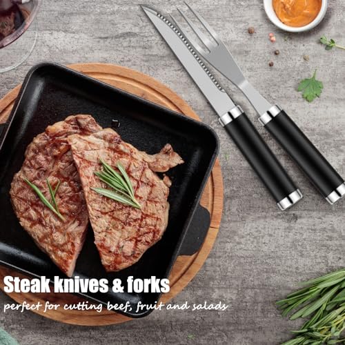 Black 35-Piece Grilling Tools Set with Aluminum Storage Case for Men Dad Gifts