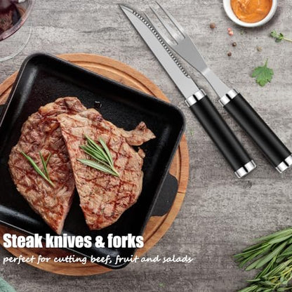 Black 35-Piece Grilling Tools Set with Aluminum Storage Case for Men Dad Gifts