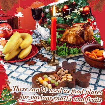 Elk Wooden Bowl Tray - Christmas Decor & Serving Platter - 8oz Capacity