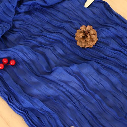 Royal Blue Cheesecloth Table Runner 120 Inch - Boho Wedding Decor, Set of 12