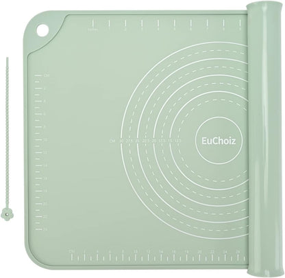 Skiennix Silicone Pastry Mat - Extra Thick Non-Stick Baking Mat | 24" x 16" Food Grade Dough Roller