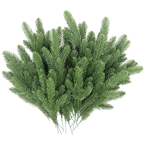 Artificial Pine Branches 100PCS Christmas Evergreen Picks - Green