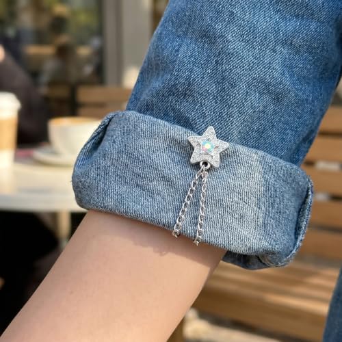Silver Pants Hemming Clips 4-Pack with 2 Styles, Jeans & Clothing Accessories