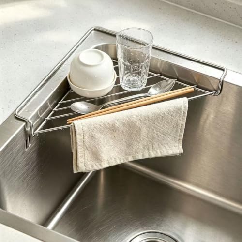 2pcs Stainless Steel Corner Sink Shelf with Triangular Wire Rack Kitchen Organizer