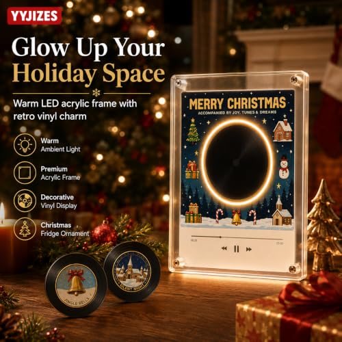 Mini Vinyl Record Storage & Music Box Decor with NFC Player - Christmas Edition - 1 Set