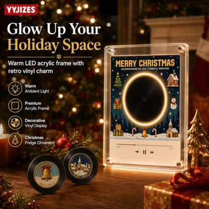 Mini Vinyl Record Storage & Music Box Decor with NFC Player - Christmas Edition - 1 Set