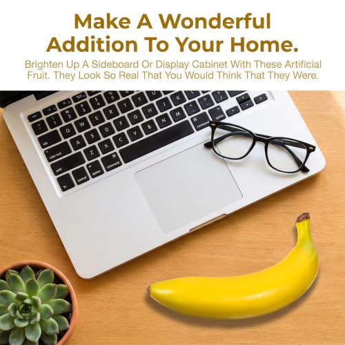 Artificial Banana Foam Decoration 4 Pack - Realistic Faux Fruit for Home & Photography