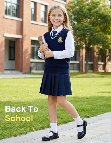 Girls Socks Ruffle Cotton School Uniform Ankle Crew - 4-6 Years, White