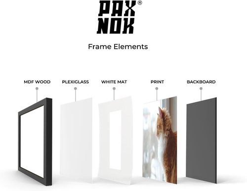 A2 Picture Frame - Premium Glossy Black Plastic with Shatterproof Plexiglass | 16.5"x23.4" for Art & Photos