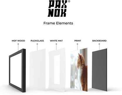 A2 Picture Frame - Premium Glossy Black Plastic with Shatterproof Plexiglass | 16.5"x23.4" for Art & Photos