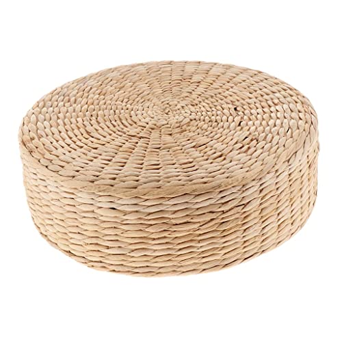 Meditation Floor Cushion Seat Pillow Natural Straw & Sponge Rustic Japanese Style