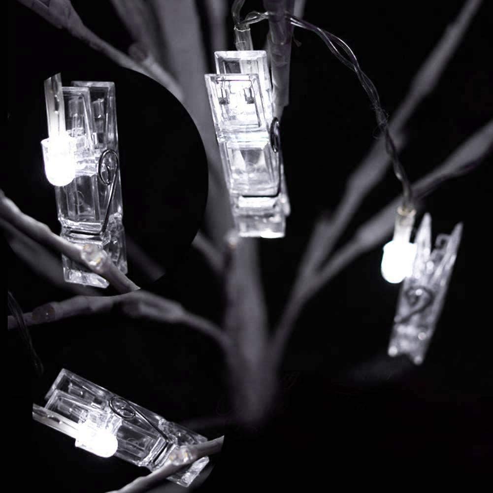 Photo Clips String Lights - 20 LED Fairy Lights with Clips | 9.8Ft Battery Operated Warm White for Home Décor