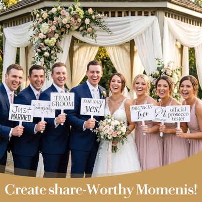 Wedding Photo Booth Props Set - 24 Double-Sided Party Decorations