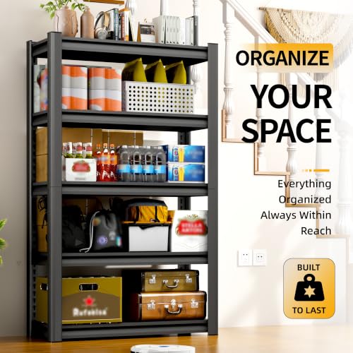 40-Inch Garage Shelving Unit with 5 Steel Adjustable Shelves – Heavy-Duty Storage Rack