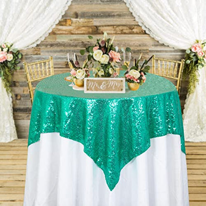 Green Sequin Tablecloth 36x36 Inch Square - Elegant Wedding & Party Decor
