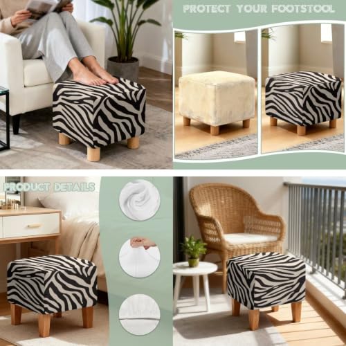 Zebra Stripes Wing Chair Slipcover & Ottoman Cover Set - Custom Fit