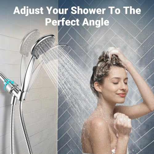 Handheld Shower Head with High Pressure & Adjustable 59-Inch Hose