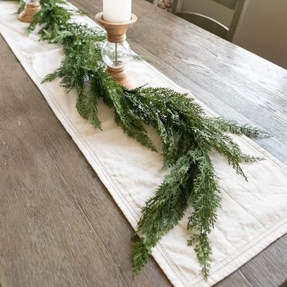9ft Real Touch Cedar Garland Artificial Christmas Decor - Standard Length