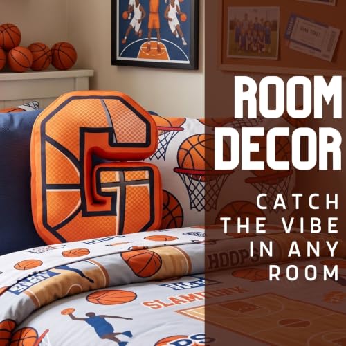 Personalized Basketball Throw Pillow - Coaches & Fans Gift, 16 Inch Plush Decor