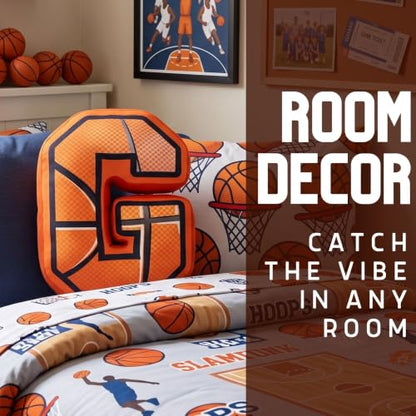 Personalized Basketball Throw Pillow - Coaches & Fans Gift, 16 Inch Plush Decor