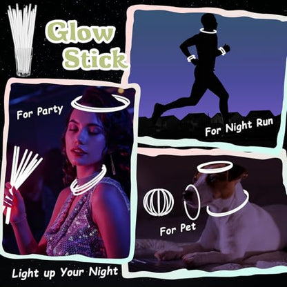 White Glow Sticks Bulk Pack 8 Inch for Parties and Events - 500 Pieces