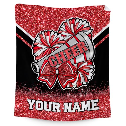 Red Personalized Cheerleading Blanket - Custom Teen Girl Gift