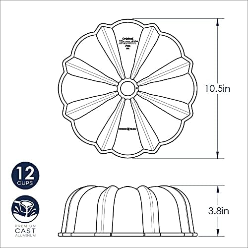Nordic Ware 12-Cup Bundt Pan - Classic Toffee Finish for Perfect Cakes