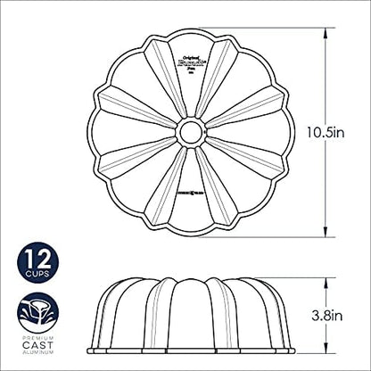 Nordic Ware 12-Cup Bundt Pan - Classic Toffee Finish for Perfect Cakes