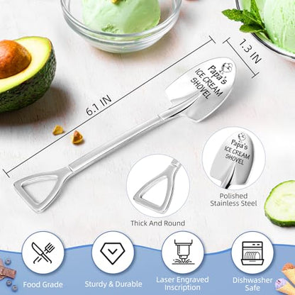 Papa's Ice Cream Shovel Gift from Daughter Son Husband Funny Engraved Kitchen Tool