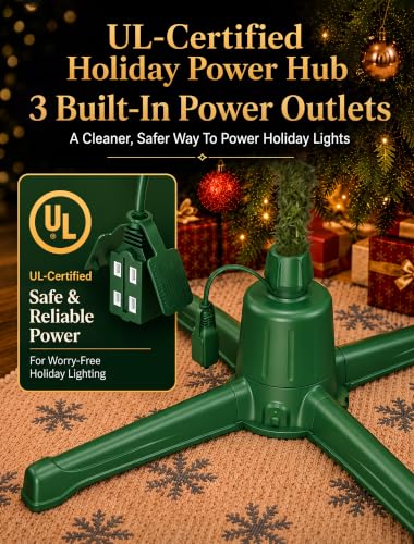 Rotating Christmas Tree Stand for 9 ft Artificial Trees - 360° Silent Spin