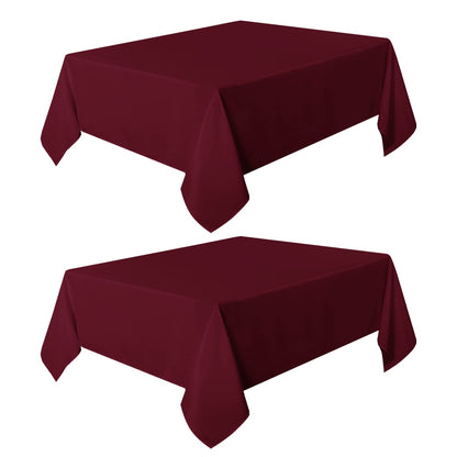 sancua 2 Pack Burgundy Tablecloth 54 x 54 Inch, Stain and Wrinkle Resistant Square Table Cloth - Washable Polyester Table Cover for Dining Table, Buffet Parties and Camping