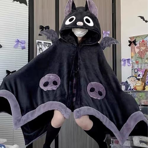 Bat Hoodie Blanket - Cozy Halloween Wearable Blanket for Adults & Teens