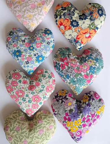 Lavender Heart Sachets Set of 8 - Handmade Aromatherapy Gift, Home Decor