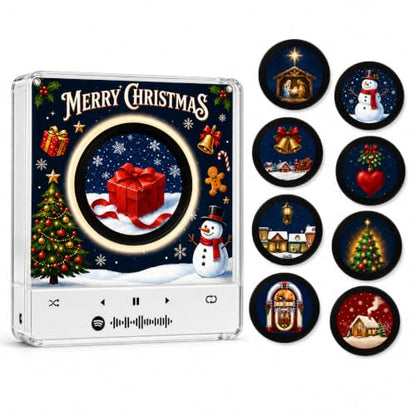 Multicolor Christmas Fridge Magnets with NFC Vinyl Records Mini Music Player