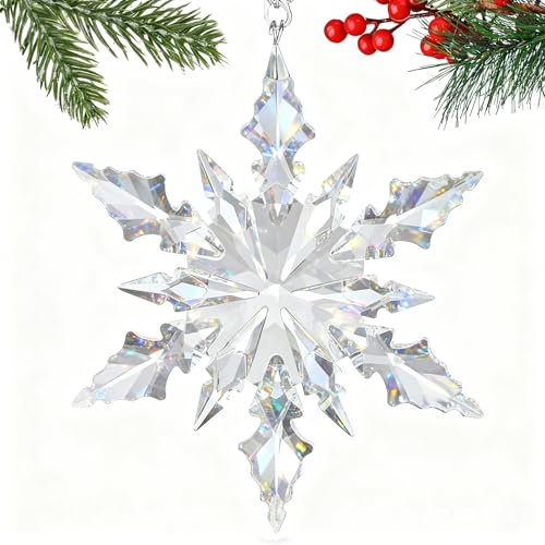 Large Crystal Snowflake Christmas Ornament Hanging Decor
