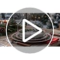 12Pcs Christmas Melamine Dinnerware Set for 4 - Green & Red Garland Style
