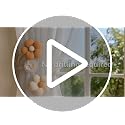 Brown Curtain Tiebacks Set - Boho Twist Rope Holders with Fabric Flowers