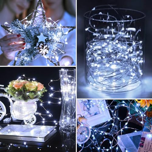 Battery Operated Fairy Lights 20 Pack 16FT Cool White Timer String Lights