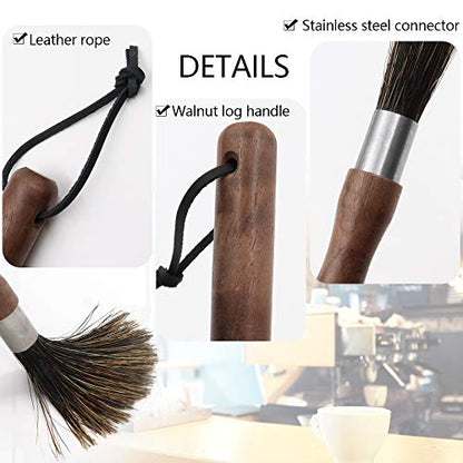 WYBG Coffee Grinder Brush, Coffee Machine Cleaning Brush, Espresso Machine Cleaner, Espresso Maker Cleaner Tool with Storage Bag, Wooden Handle